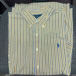 Ralph Lauren striped yellow blue dress shirt Classic Fit